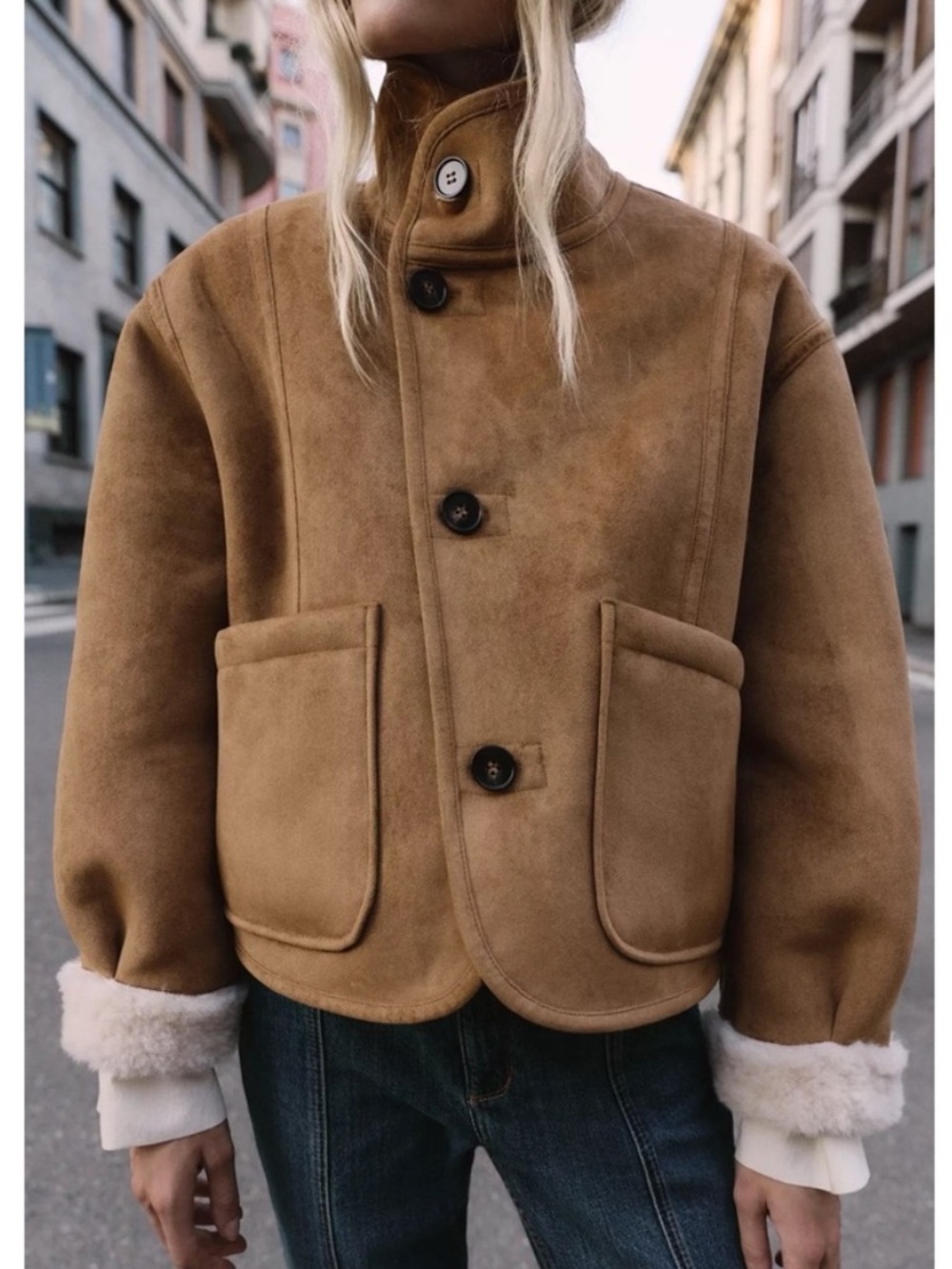Womens Suede Reversible Jacket - Picture 2 of 6